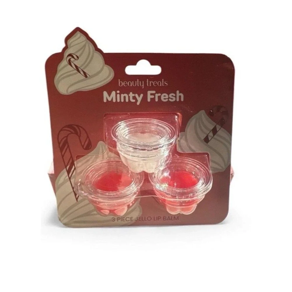 3PC Beauty Treats Minty Fresh Jello Lip Balm Set New In Box - Picture 2 of 4